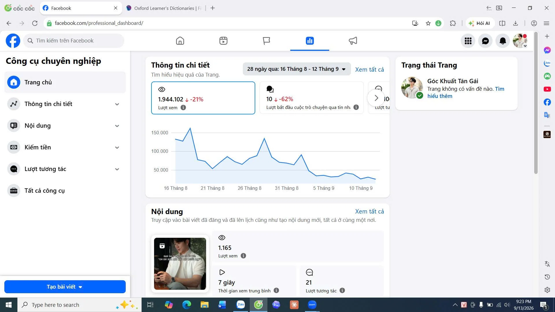 Thống kê Góc Khuất Tán Gái: 1.944.102 lượt xem trong 28 ngày, 16/8–12/9